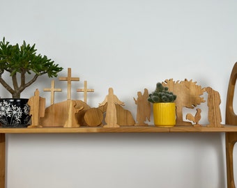 Resurrection scene Easter decor religious Easter nativity set Easter display Tomb was empty Story of Jesus Resurrection He is Risen Calvary