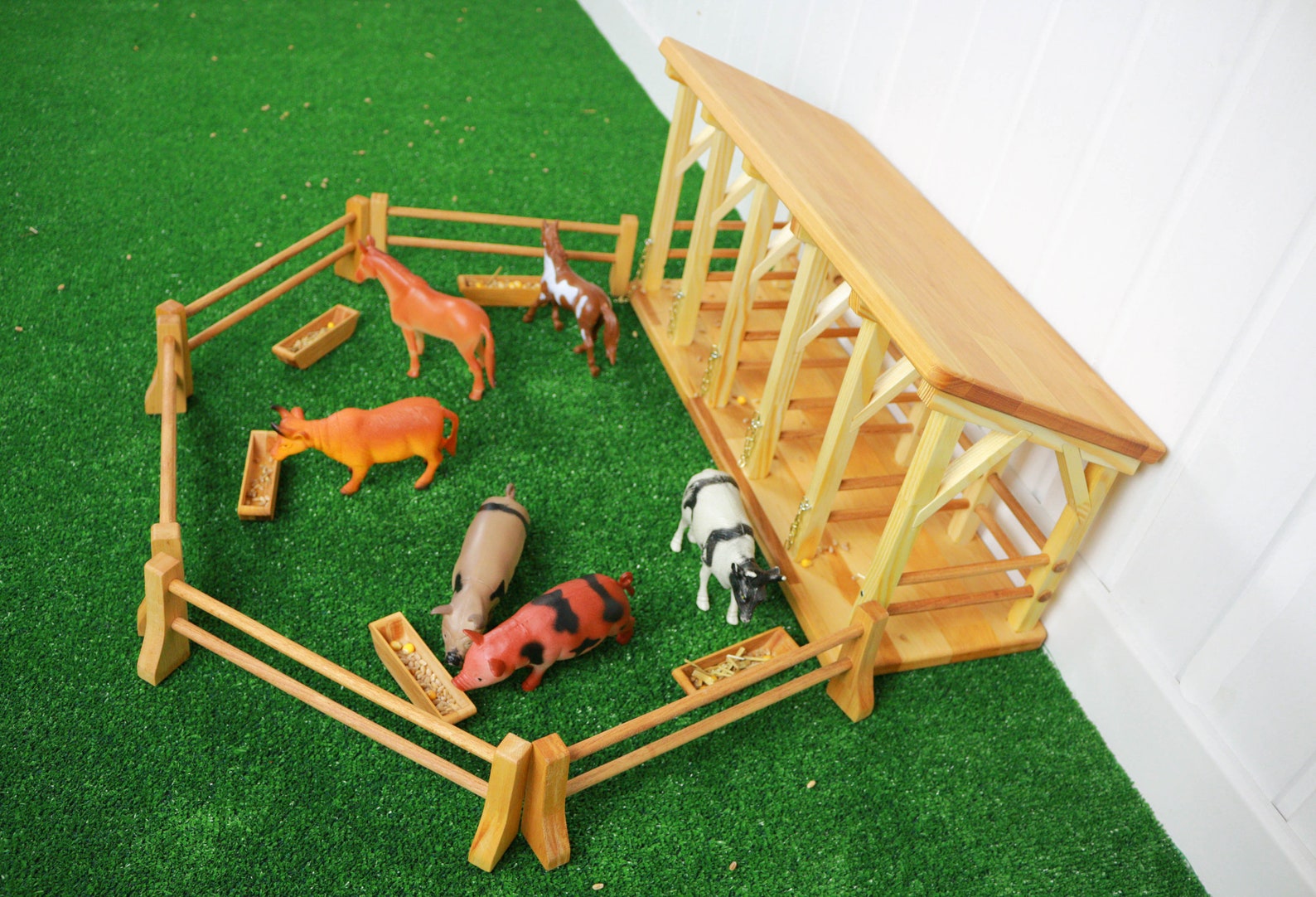 Barn Toy Wooden Farm set Wooden stable Personalized Farm Etsy