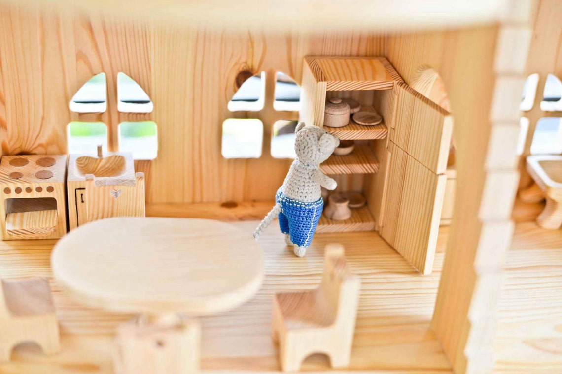 Wooden furniture 116 Scale 3/4 Wooden toy furniture bed Etsy