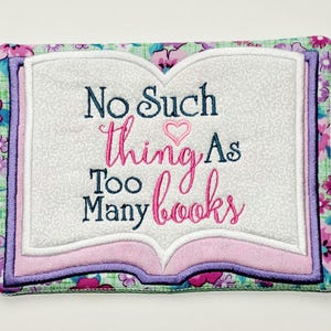 Book  MUG RUG, No Such Thing as Too Many Books, Coaster, Candle Mat