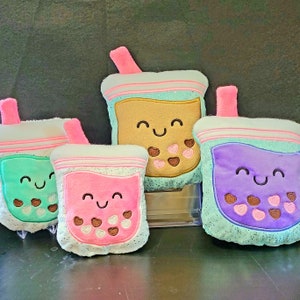 Boba Tea Stuffies,  Bubble Tea Stuffies, NEW Squishy collection,  hand made stuffie