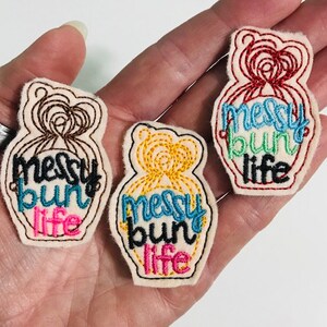 Messy Bun  Planner GIrl, Bun Life Feltie PAIR