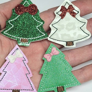 Christmas Tree with Bow Feltie Pair