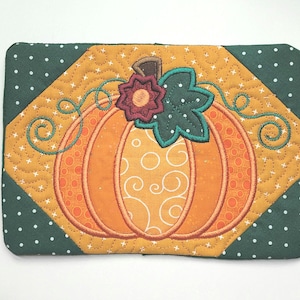 Pumpkin  MUG RUG, Coaster, Mug Mat, Candle Mat, Fall, Autumn
