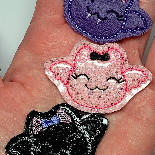 Bats with Bows Feltie Pair, Halloween, Girlie Bats