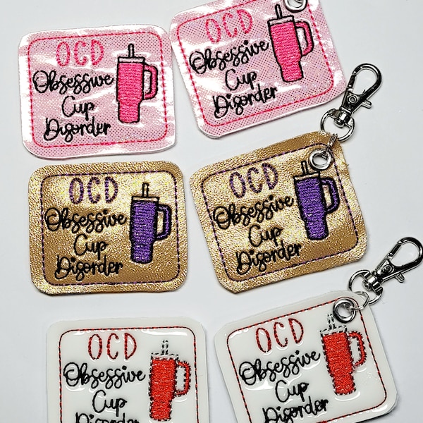 Obsessive Cup Disorder, OCD, feltie pair OR Keychain