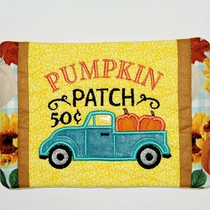Pumpkin Patch  MUG RUG, Coaster, Mug Mat, Candle Mat, Fall Truck