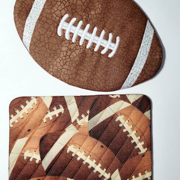 Football MUG RUG, Sports Fan, Mug Mat, Coaster, Drink Mat, Beverage Mat, Candle Mat