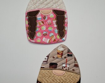 Coffee Gnome MUG RUG, Mug Mat, Coaster, Candle Mat