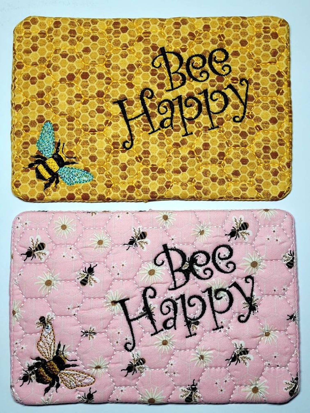MUG RUG Bee Happy Bee Mug Rug Mug Mat Coaster Drink Mat Etsy