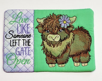 Highland Cow MUG RUG, Mug Mat, Coaster, Candle Mat