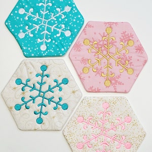 Snowflake  -Quilted Coaster Sets