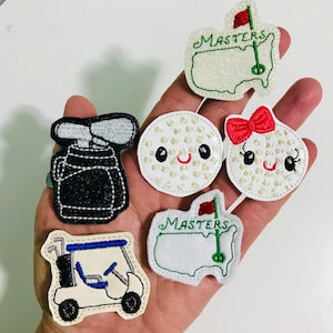 GOLF feltie pairs, Golf Cart, Golf Bag, Perfect for  Badge Reel,  Simple feltie, Bow Center,  Cup Cozie