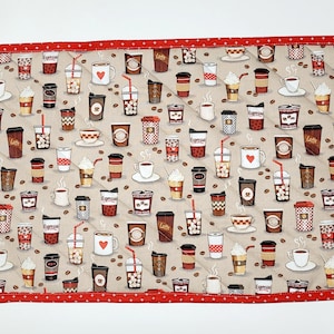 Coffee Casserole Hot Pad, Quilted Trivet, XL Oversized Hot Pad
