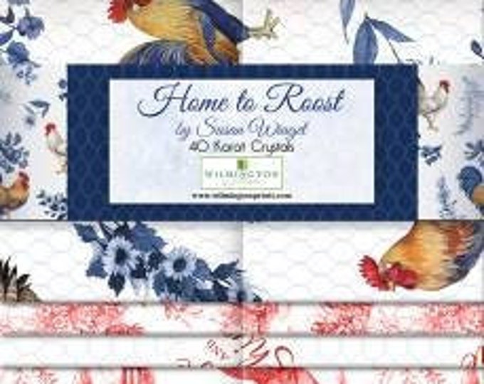 Home to Roost 2-1/2 Inch Strips Jelly Roll, 40 pcs, Susan Winget, Wilmington Prints, Cotton Quilting Fabric, Chicken Fabric