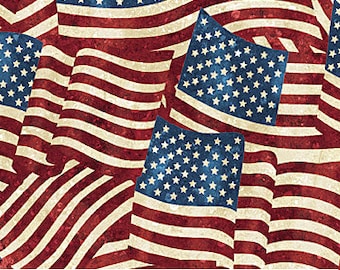 Remnant 1-3/4 Yards Stars & Stripes VII Stonehenge Flags  Quilt Fabric, Quilts of Valor, Linda Ludovico, Deborah Edwards, Northcott,