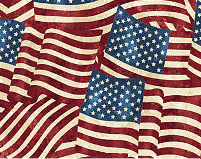 Remnant 1-3/4 Yards Stars & Stripes VII Stonehenge Flags  Quilt Fabric, Quilts of Valor, Linda Ludovico, Deborah Edwards, Northcott,