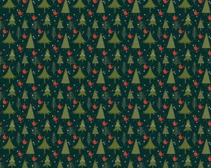 Christmas is in Town Trees Forest Fabric Yardage, Sandy Gervais, Riley Blake Designs, Cotton Quilt Fabric, Christmas Fabric