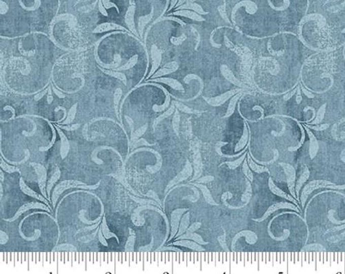 Autumn Vibes Blue Scroll Allover Fabric Yardage, Running Wild Art Studio, Blank Quilting, Cotton Quilt Fabric, Autumn Fabric