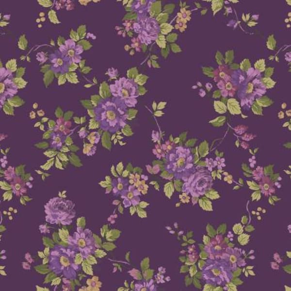 Anne of Green Gables 2023 Main Plum Fabric Yardage, RBF Collection, Riley Blake Desings, Cotton Quilt Fabric, Floral Fabric