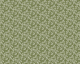Ally's Garden Vines Olive Fabric Yardage, Dani Mogstad, Riley Blake Designs, Cotton Quilt Fabric, Floral Fabric
