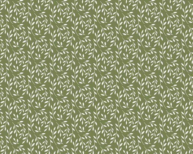 Ally's Garden Vines Olive Fabric Yardage, Dani Mogstad, Riley Blake Designs, Cotton Quilt Fabric, Floral Fabric