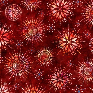 Liberty, Glory, Freedom Red Medallion Burst Fabric Yardage, Dan Morris, Quilting Treasures, Cotton Quilting Fabric, Patriotic Fabric