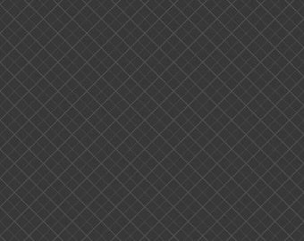 Essentials Basics Off Black Trellis Fabric Yardage, Cotton Quilting Fabric, Wilmington Prints