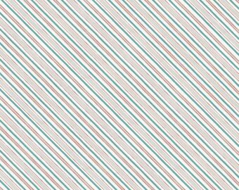Homemade Happiness Cream Diagonal Stripe Cotton Quilting Fabric, from Wilmington Prints, by Danhui Nai.