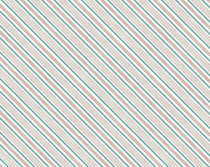 Homemade Happiness Cream Diagonal Stripe Cotton Quilting Fabric, from Wilmington Prints, by Danhui Nai.