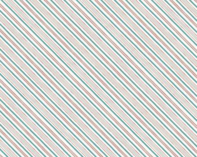 Homemade Happiness Cream Diagonal Stripe Cotton Quilting Fabric, from Wilmington Prints, by Danhui Nai.