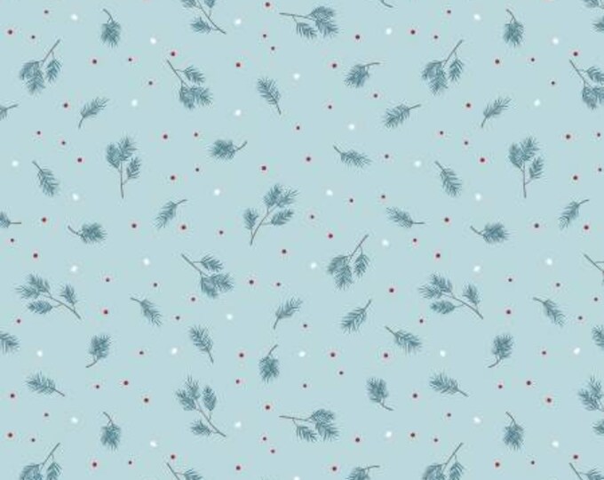 Winterland Spruce Sky Fabric Yardage, Amanda Castor, Riley Blake Designs, Cotton Quilt Fabric, Winter Fabric