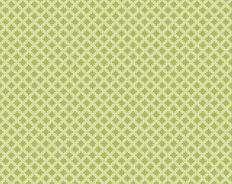 Spring's in Town Diamonds Green Yardage, Sandy Gervais, Riley Blake Designs, Cotton Quilt Fabric, Floral Fabric