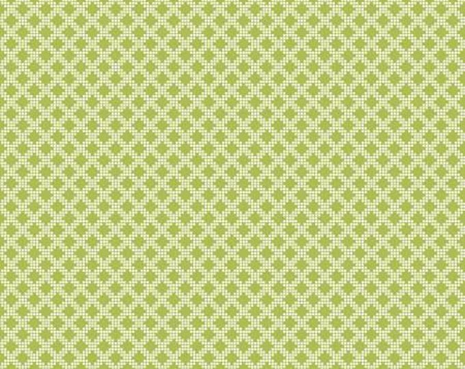 Spring's in Town Diamonds Green Yardage, Sandy Gervais, Riley Blake Designs, Cotton Quilt Fabric, Floral Fabric