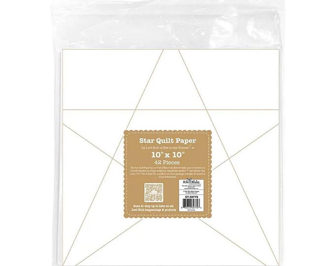 Star Quilt Paper, 10" x 10", 42 Pieces, Lori Holt, Riley Blake Designs, Quilt Template
