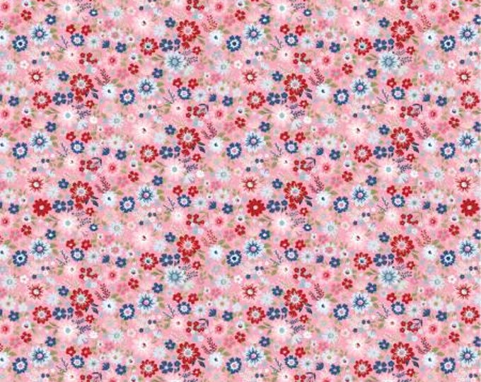 Hip Hip Hooray Pink Hooray Fabric Yardage, Laura Woods, Poppie Cotton, Cotton Quilt Fabric