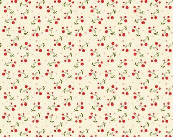 Adel in Winter Tripleberry Cream Fabric Yardage, Sandy Gervais, Riley Blake Designs, Cotton Quilt Fabric, Christmas Fabric
