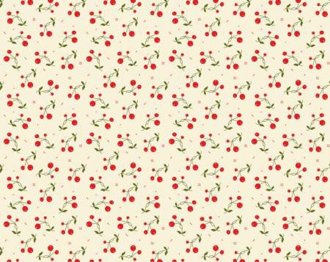 Adel in Winter Tripleberry Cream Fabric Yardage, Sandy Gervais, Riley Blake Designs, Cotton Quilt Fabric, Christmas Fabric
