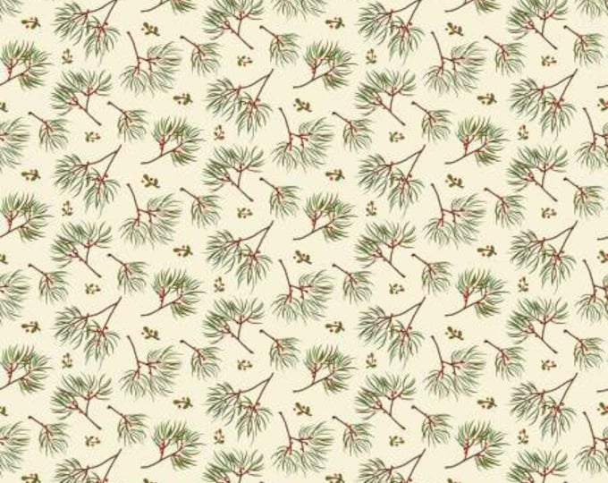 Adel in Winter Pine Cream Fabric Yardage, Sandy Gervais, Riley Blake Designs, Cotton Quilt Fabric, Christmas Fabric