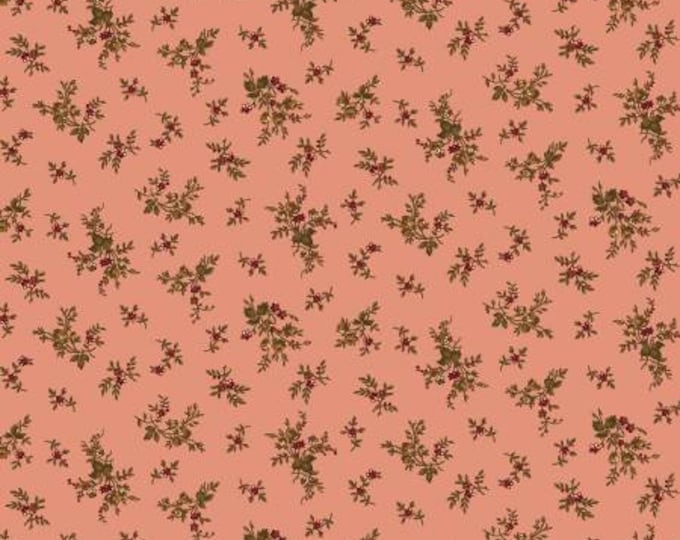 Chocolate Covered Cherry Pink Floral Fabric Yardage, Kim Diehl, Henry Glass, Cotton Quilt Fabric, Floral Fabric