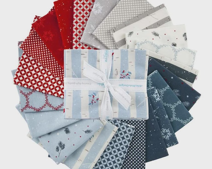 Winterland Fat Quarter Bundle, 21 Pieces, Amanda Castor, Riley Blake Designs, Precut Cotton Quilting Fabric, Winter Fabric