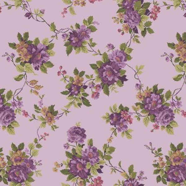 Anne of Green Gables 2023 Main Lavender Fabric Yardage, RBF Collection, Riley Blake Desings, Cotton Quilt Fabric, Floral Fabric