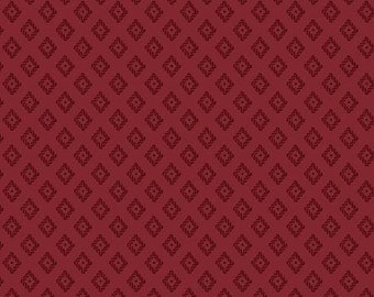 Remnant 1/4-Yards Ruby Red Foulard Fabric Yardage, Bonnie Sullivan, Maywood Studio, Cotton Quilting Fabric