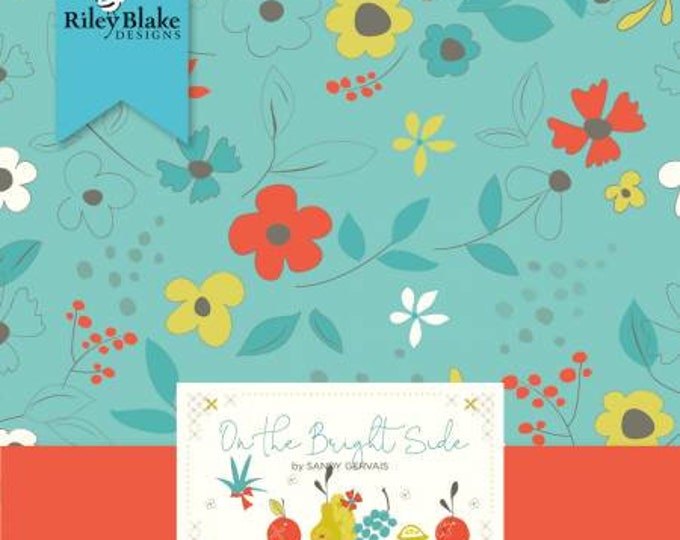 On the Bright Side 2 1/2 Inch Strips Jelly Roll Precut Cotton Quilting Fabric, Floral Fabric, 40 Pieces, Sandy Gervais, Riley Blake Designs.