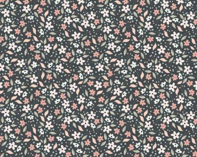 House & Home Black Cicely Fabric Yardage, Michal Marko, Poppie Cotton, Cotton Quilt Fabric, Floral Fabric