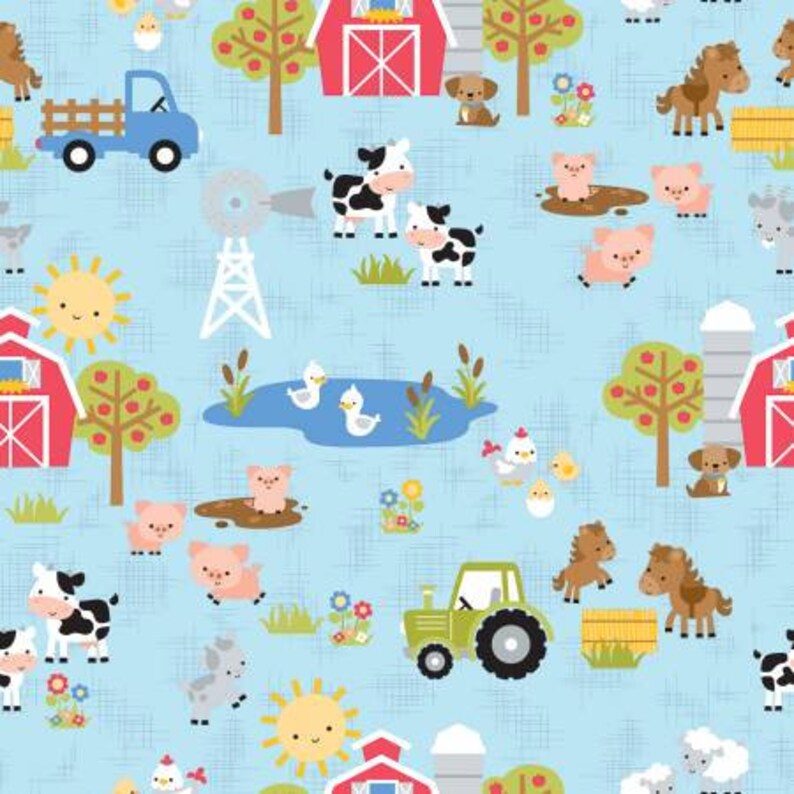 18 Pieces Farm Fabric Down on the Farm Fat Quarter Bundle Precut Cotton Quilt Fabric Doodlebug Riley Blake Designs