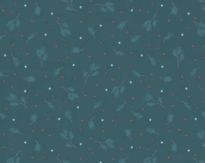 Winterland Spruce Midnight Fabric Yardage, Amanda Castor, Riley Blake Designs, Cotton Quilt Fabric, Winter Fabric