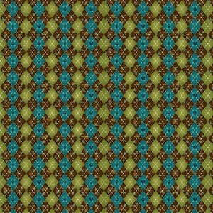 May include: A seamless pattern with a repeating diamond shape design. The diamonds are alternating brown and teal with a white outline. The background is a light brown color.