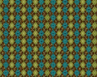 Next Stop is Home Green Argyle Fabric Yardage, Leanne Anderson, Henry Glass, Cotton Quilt Fabric