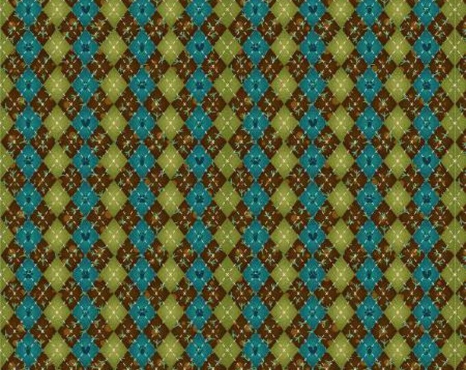 Next Stop is Home Green Argyle Fabric Yardage, Leanne Anderson, Henry Glass, Cotton Quilt Fabric